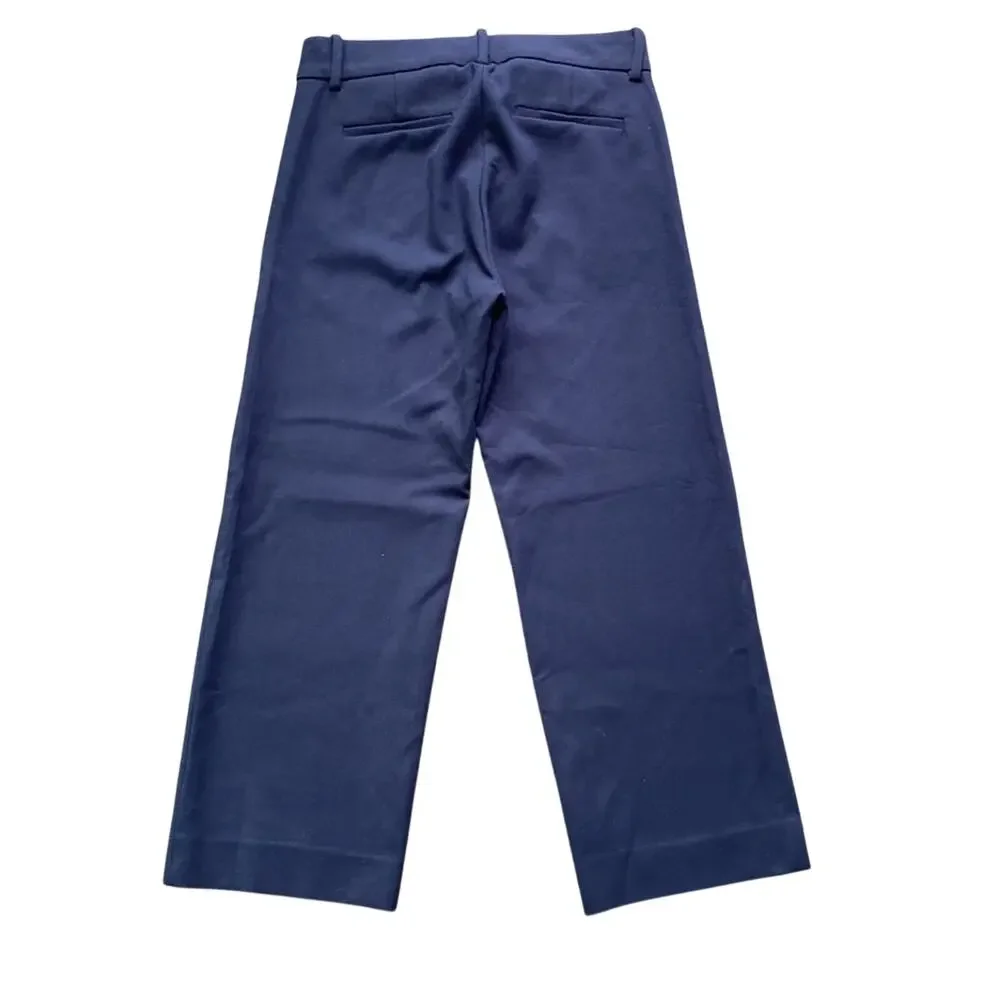 J. CREW Trouser Womens Sz 2 Petite Navy Everyday Crop Essential